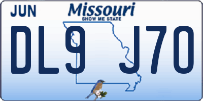 MO license plate DL9J7O
