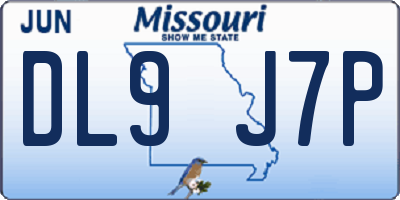 MO license plate DL9J7P