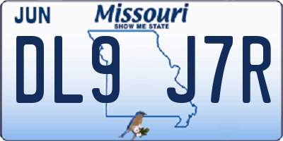 MO license plate DL9J7R
