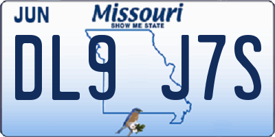 MO license plate DL9J7S