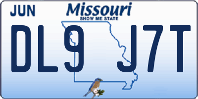 MO license plate DL9J7T