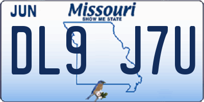 MO license plate DL9J7U
