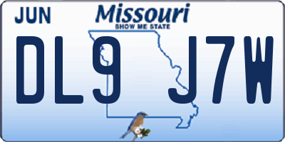 MO license plate DL9J7W