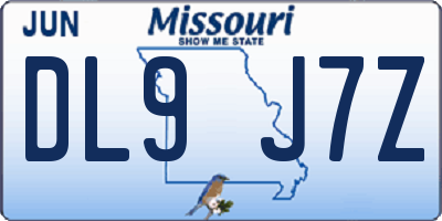 MO license plate DL9J7Z