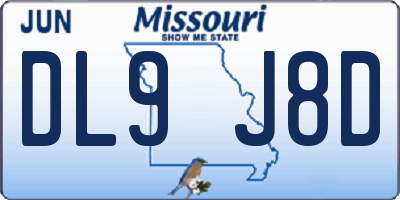 MO license plate DL9J8D
