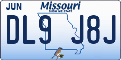 MO license plate DL9J8J