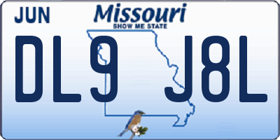MO license plate DL9J8L