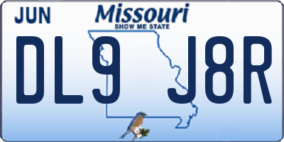 MO license plate DL9J8R