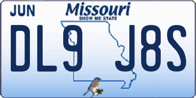 MO license plate DL9J8S