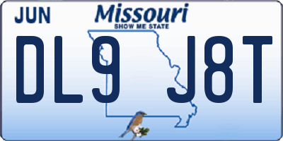 MO license plate DL9J8T
