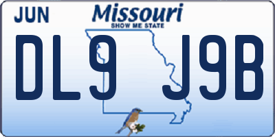 MO license plate DL9J9B