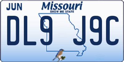 MO license plate DL9J9C