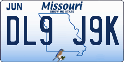 MO license plate DL9J9K