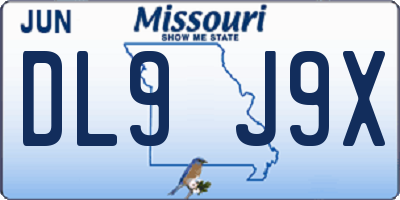 MO license plate DL9J9X