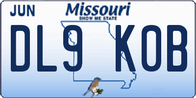 MO license plate DL9K0B