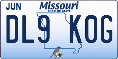 MO license plate DL9K0G