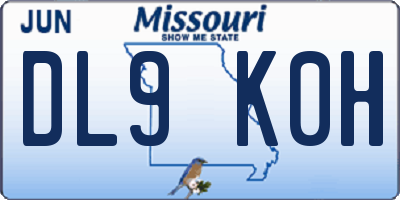MO license plate DL9K0H