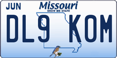 MO license plate DL9K0M