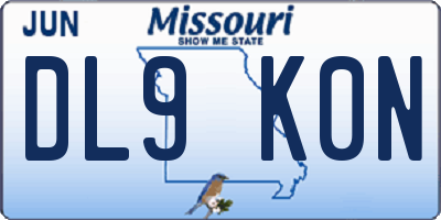 MO license plate DL9K0N