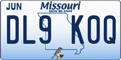 MO license plate DL9K0Q