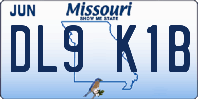 MO license plate DL9K1B