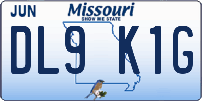 MO license plate DL9K1G