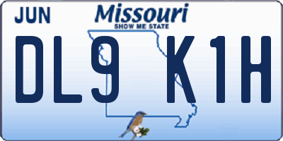 MO license plate DL9K1H