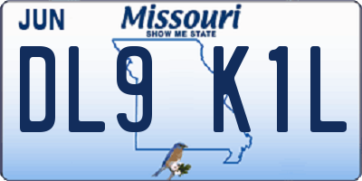 MO license plate DL9K1L
