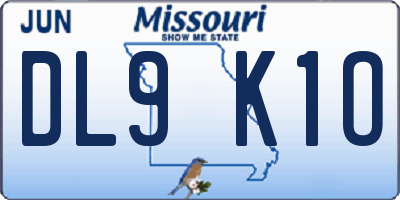 MO license plate DL9K1O
