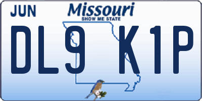 MO license plate DL9K1P