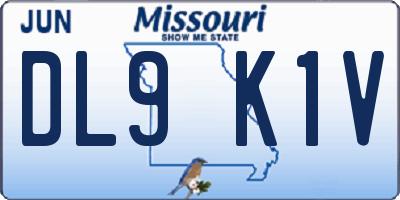 MO license plate DL9K1V