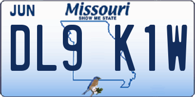 MO license plate DL9K1W