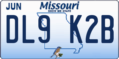 MO license plate DL9K2B