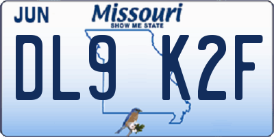 MO license plate DL9K2F