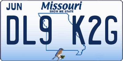 MO license plate DL9K2G