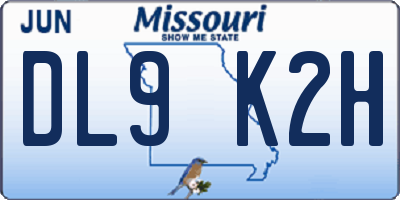 MO license plate DL9K2H