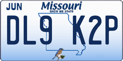 MO license plate DL9K2P