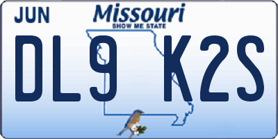 MO license plate DL9K2S