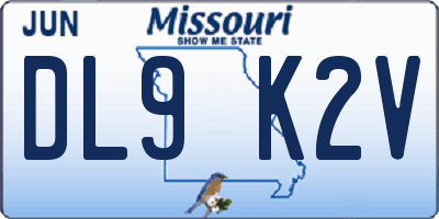 MO license plate DL9K2V