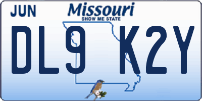 MO license plate DL9K2Y
