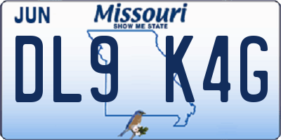 MO license plate DL9K4G