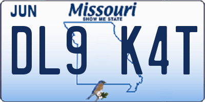 MO license plate DL9K4T