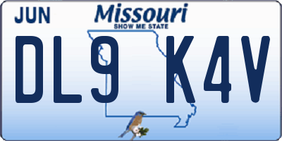 MO license plate DL9K4V