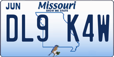 MO license plate DL9K4W