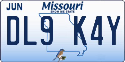 MO license plate DL9K4Y