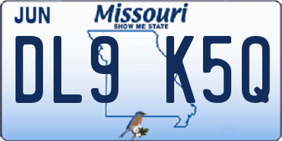 MO license plate DL9K5Q