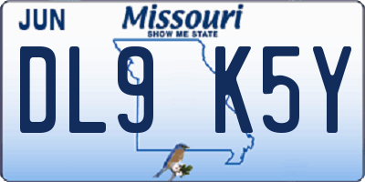 MO license plate DL9K5Y