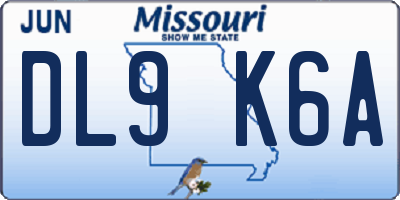 MO license plate DL9K6A