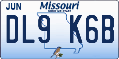 MO license plate DL9K6B
