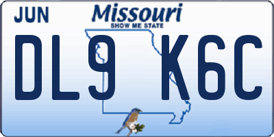 MO license plate DL9K6C